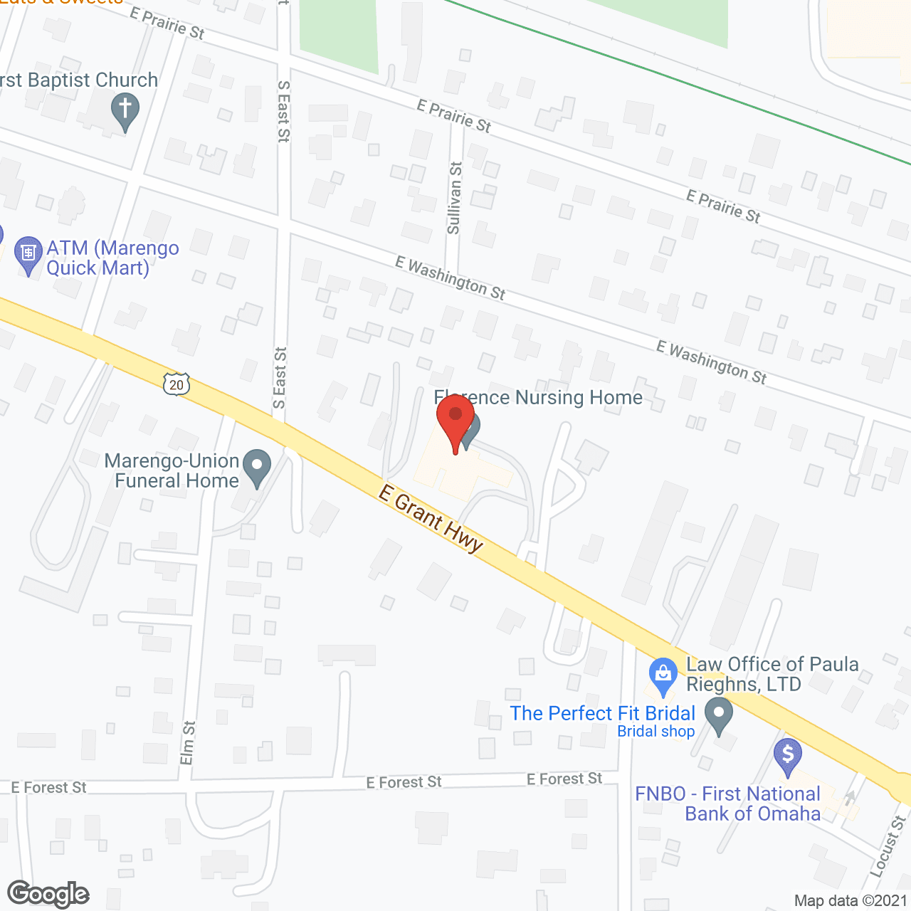 Map of the neighborhood around Florence Nursing Home