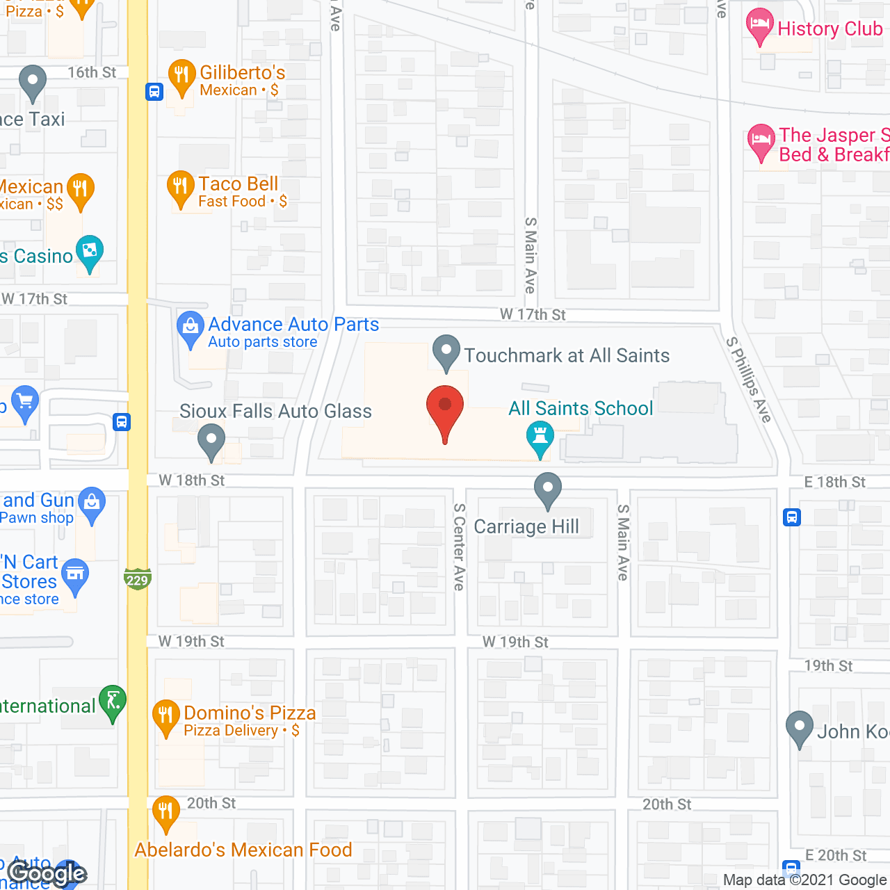 Map of the neighborhood around Touchmark at All Saints