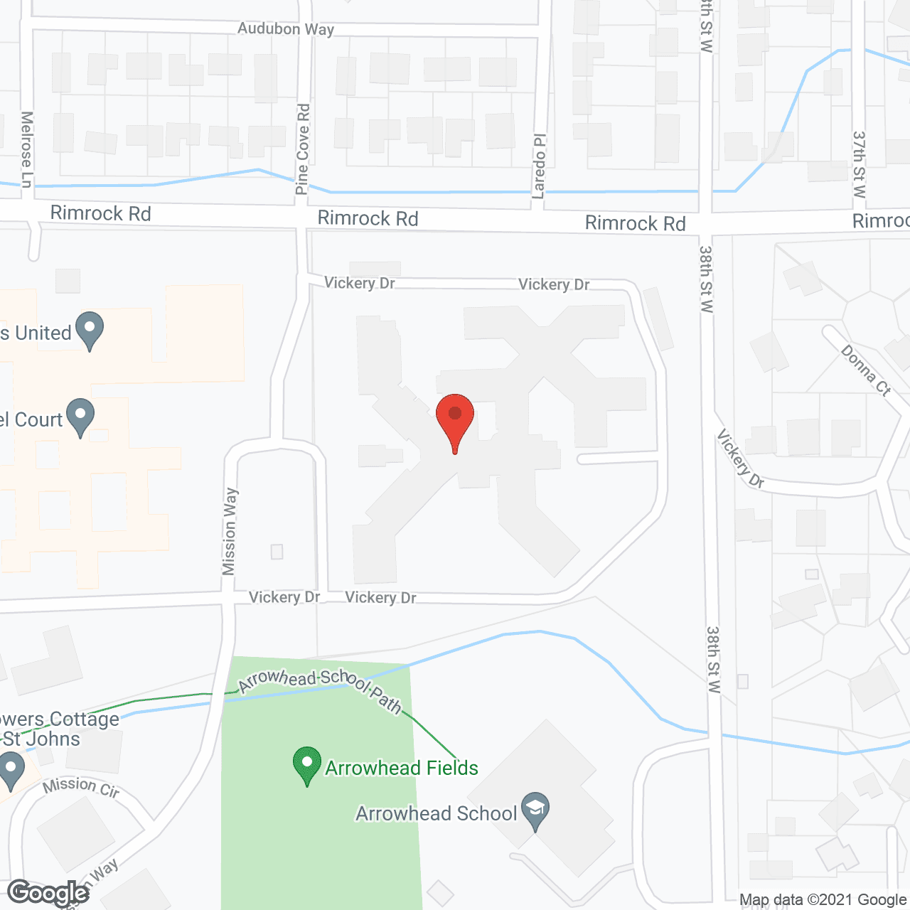 Map of the neighborhood around The Vista at Mission Ridge