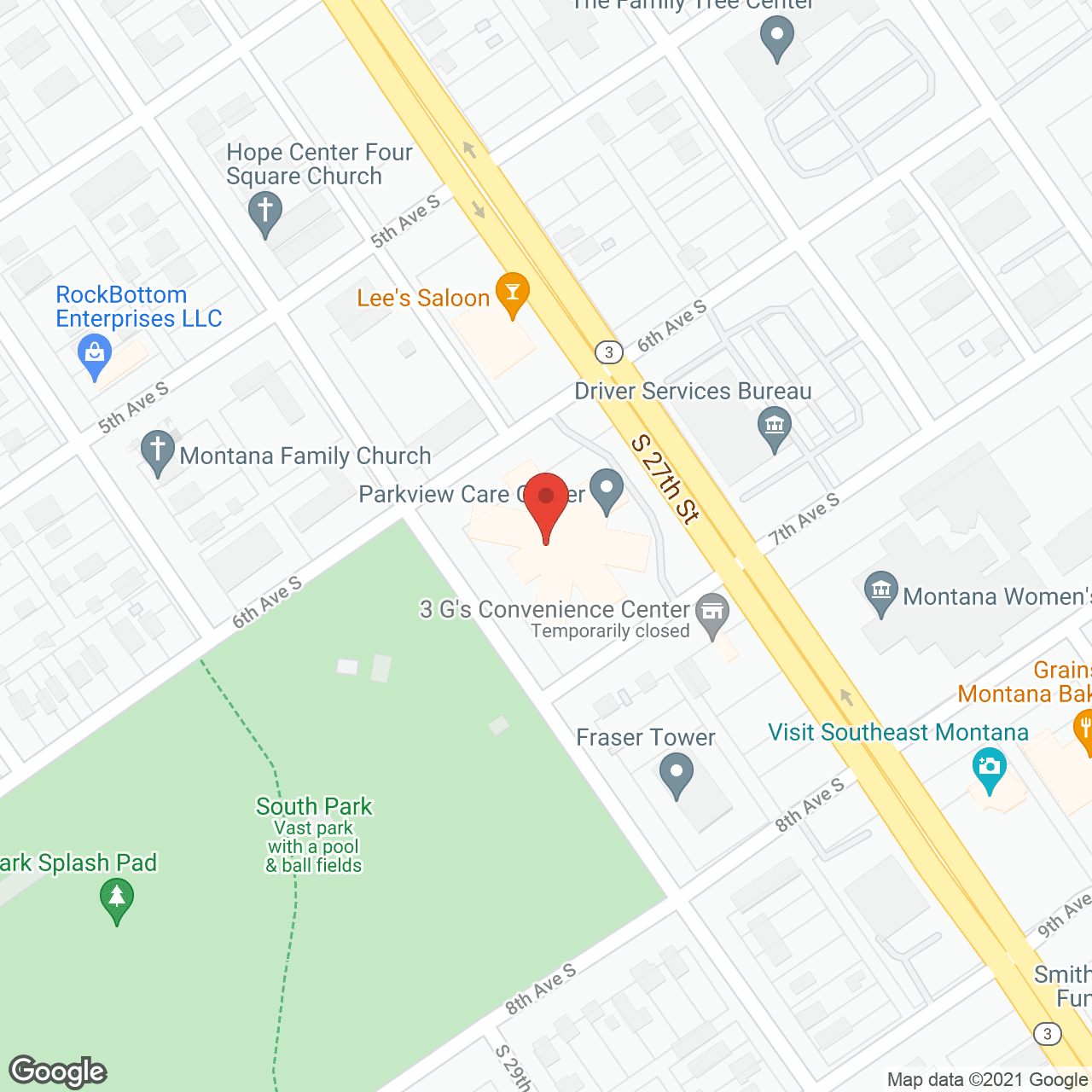 Map of the neighborhood around Parkview Care Ctr