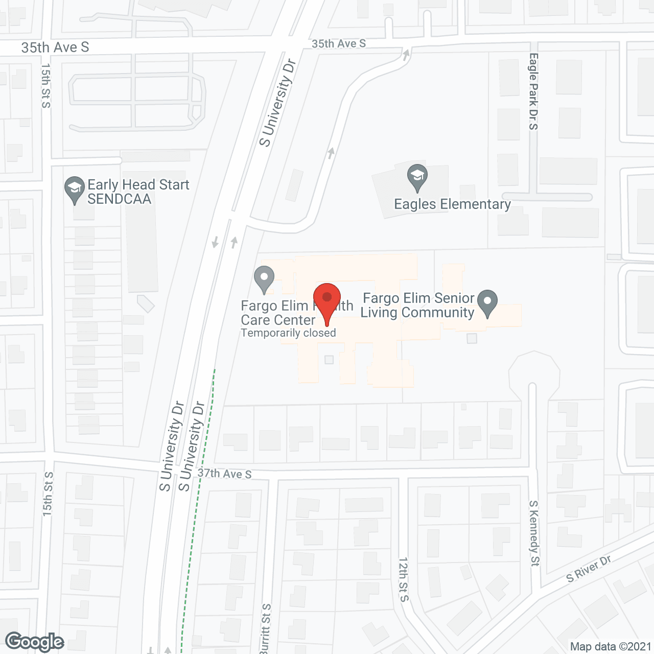 Map of the neighborhood around Elim Care Center Fargo