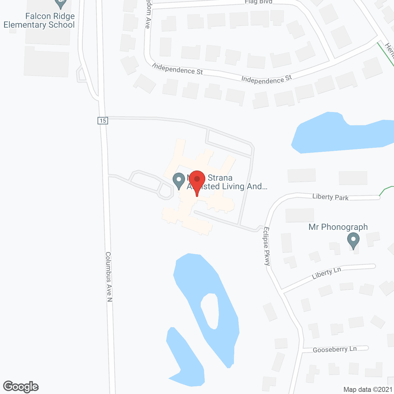 Map of the neighborhood around Mala Strana Assisted Living