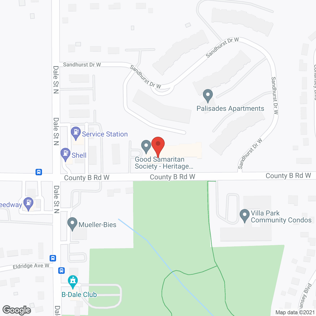 Map of the neighborhood around Heritage Place of Roseville