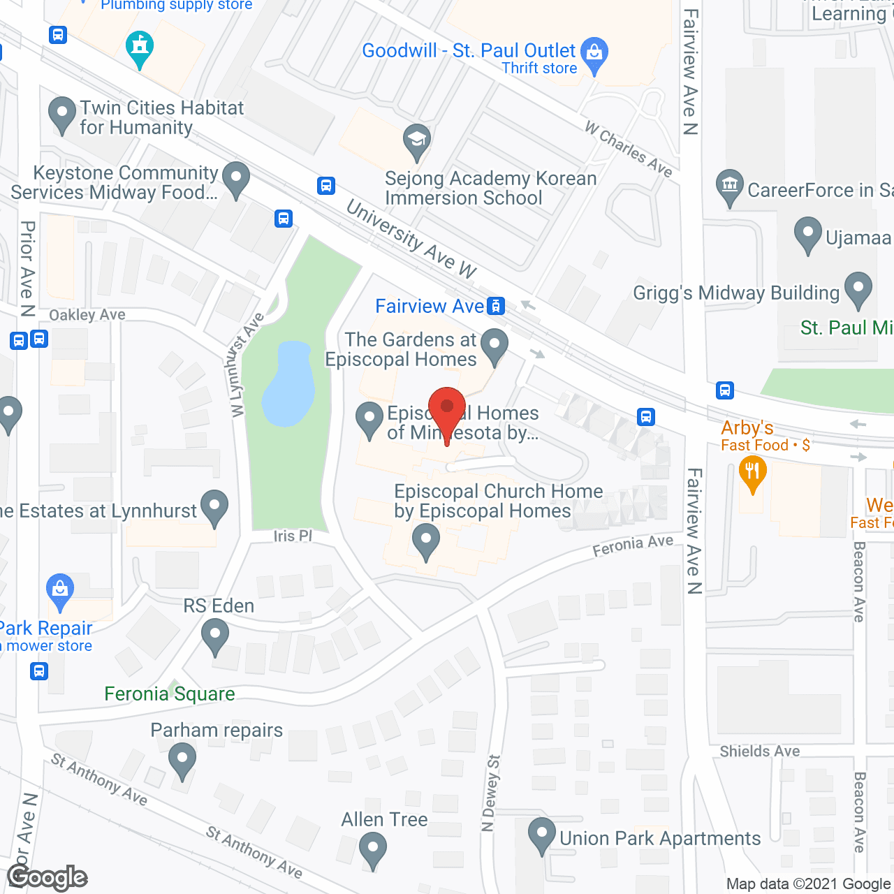 Map of the neighborhood around Iris Park Commons