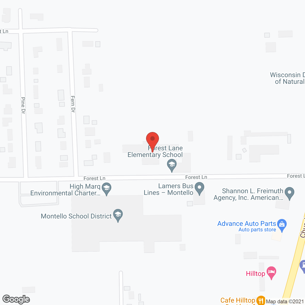 Map of the neighborhood around Montello Care Ctr
