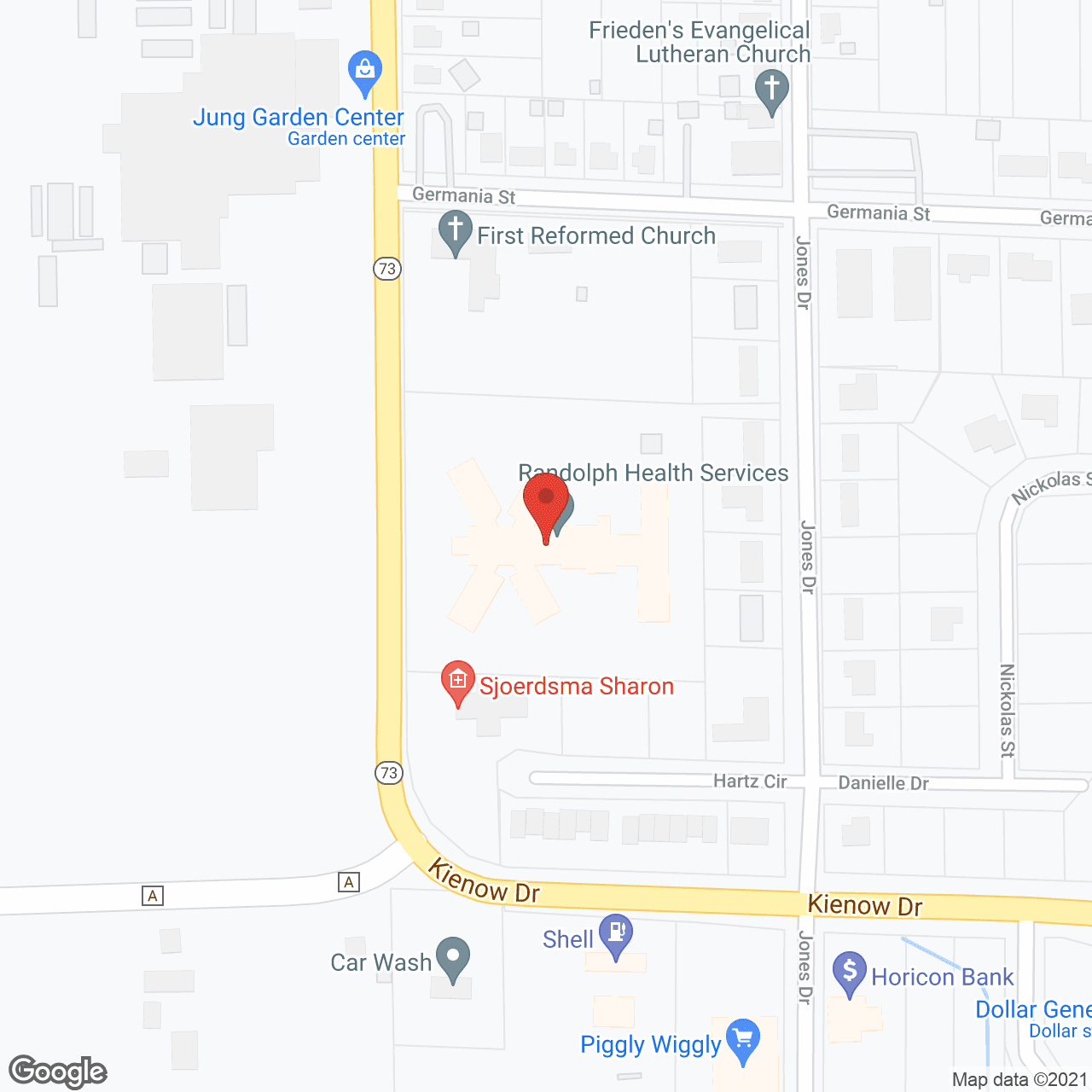 Map of the neighborhood around Randolph Assisted Living