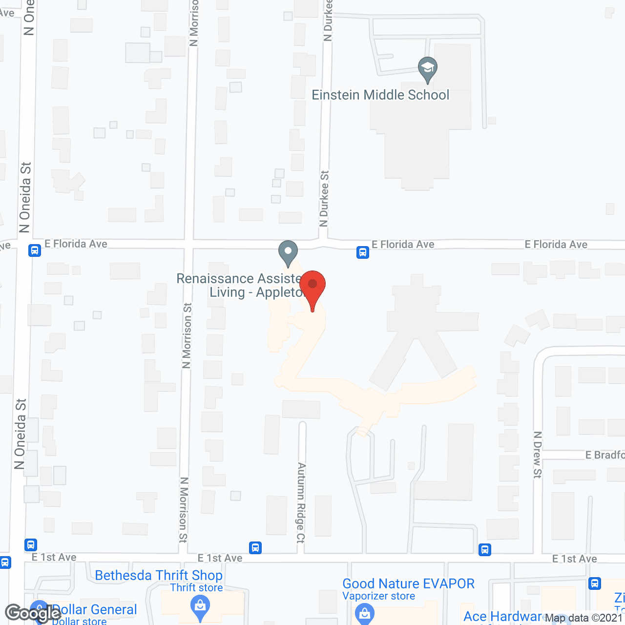 Renaissance Assisted Living-Appleton in google map