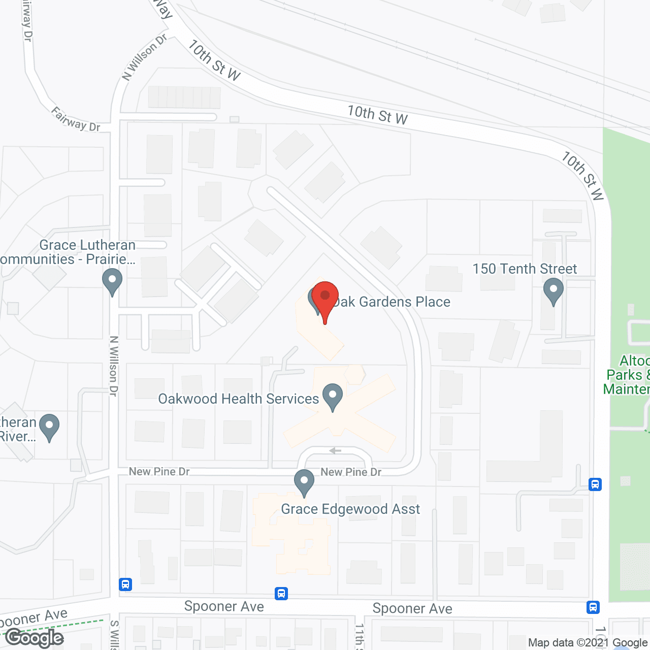 Map of the neighborhood around Oak Gardens Place