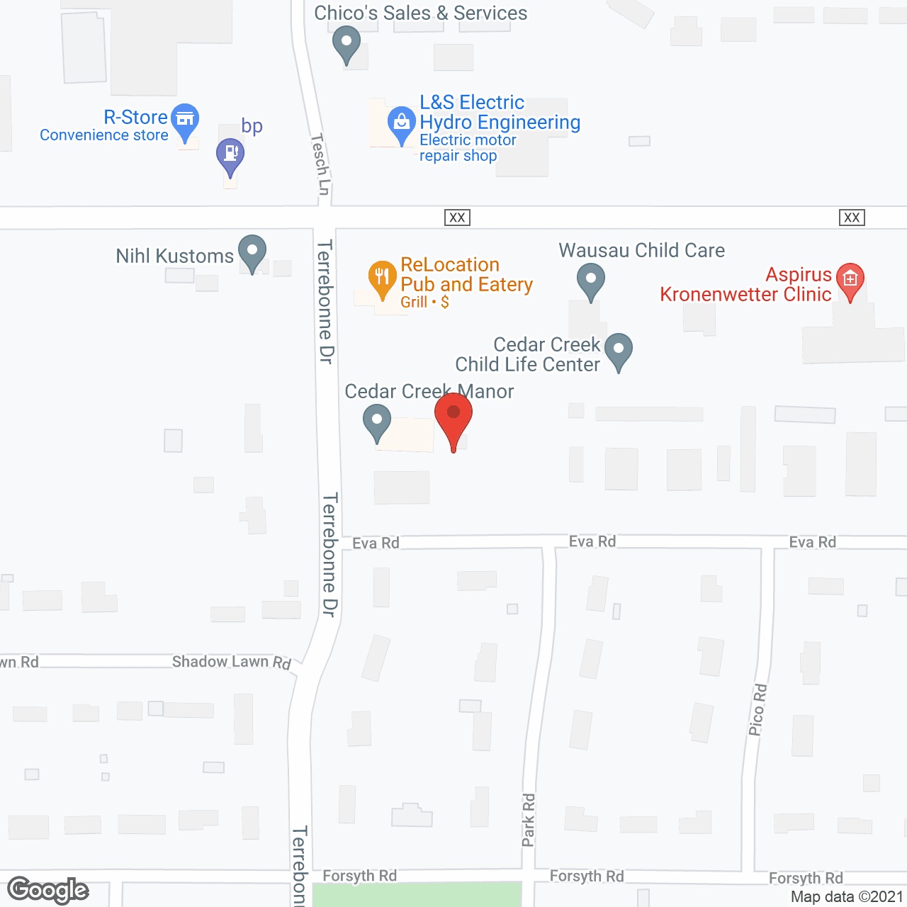 Map of the neighborhood around Cedar Creek Manor