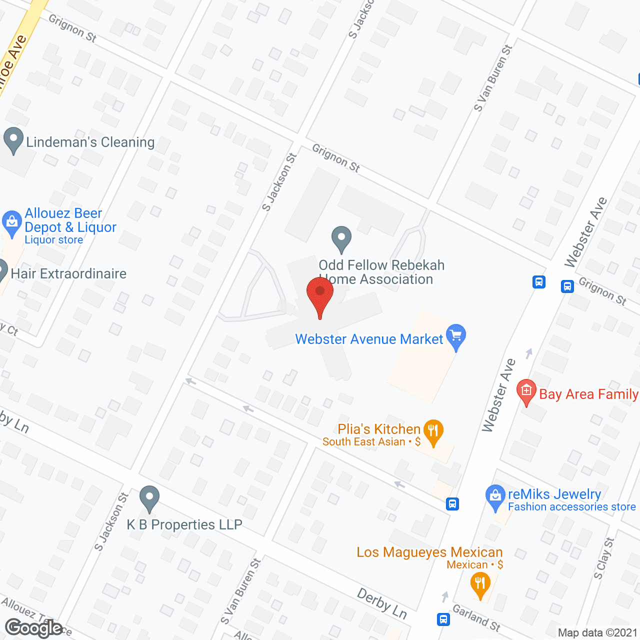 Map of the neighborhood around Odd Fellows Home