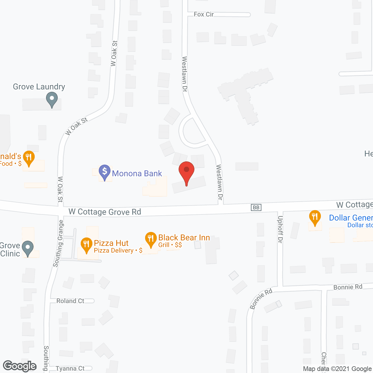 Map of the neighborhood around Kindredhearts Of Cottage Grove