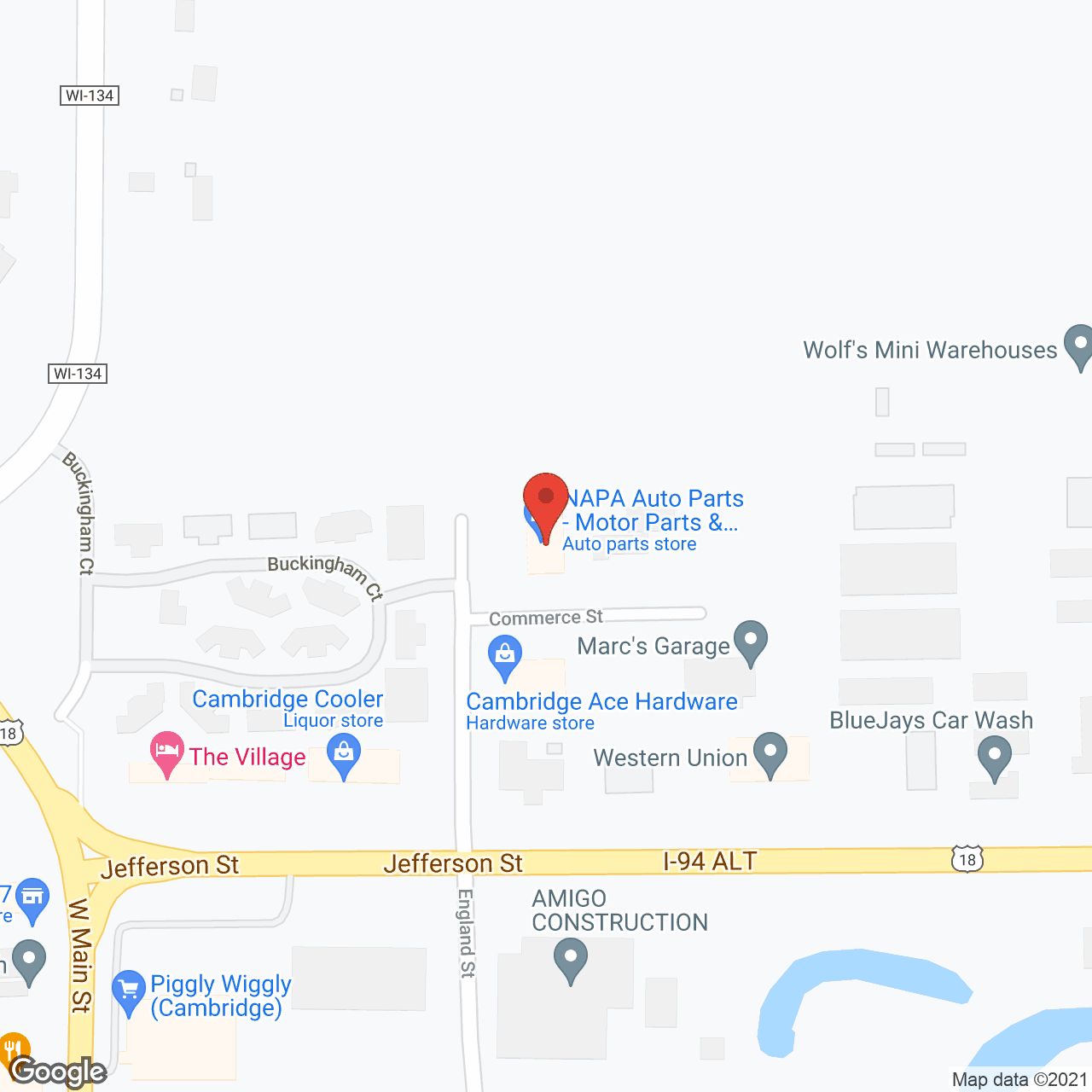 Map of the neighborhood around Cambridge Courts