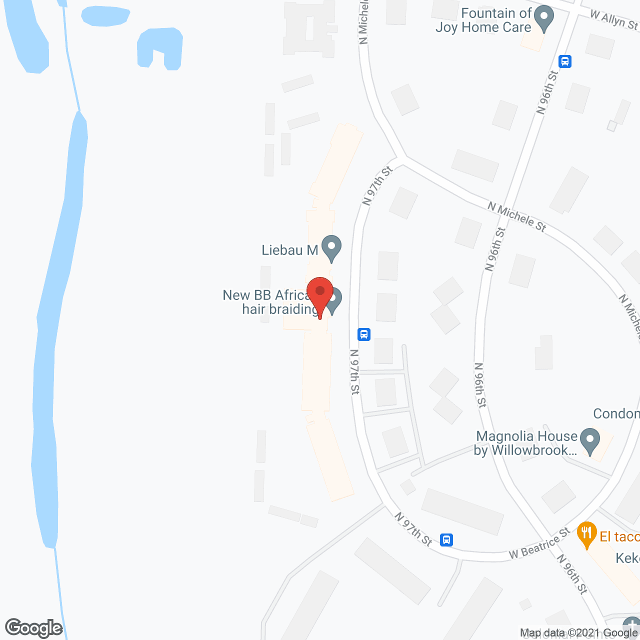 Map of the neighborhood around Luther Haven