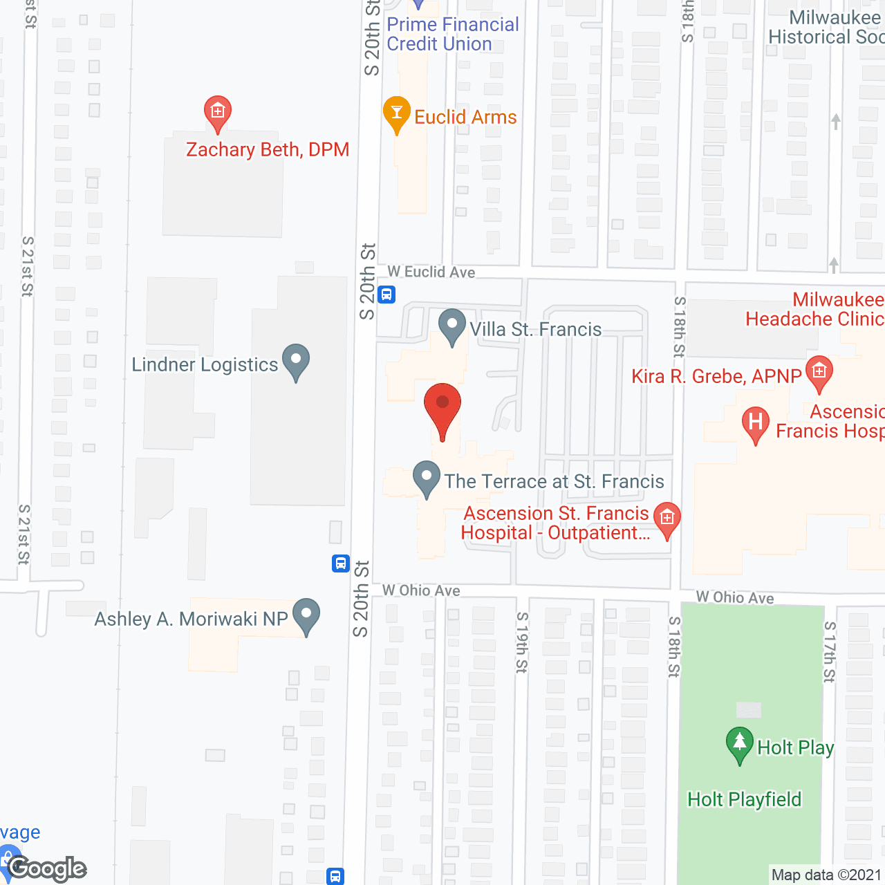 Map of the neighborhood around Villa St Francis