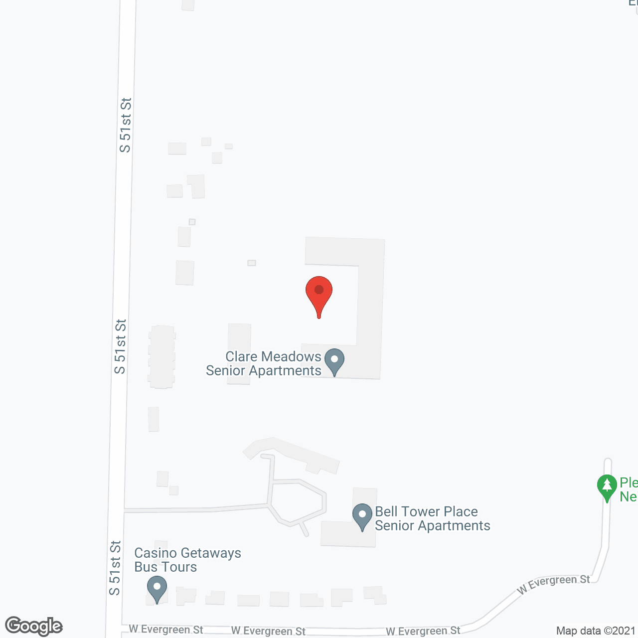 Map of the neighborhood around Clare Meadows Senior Apartments