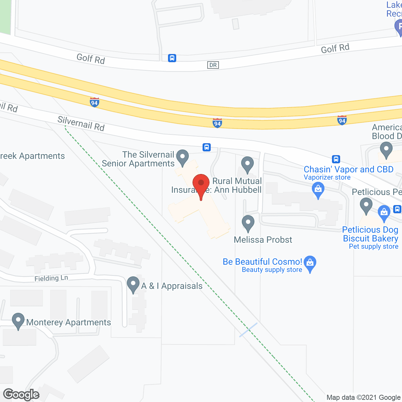 Map of the neighborhood around Silvernail
