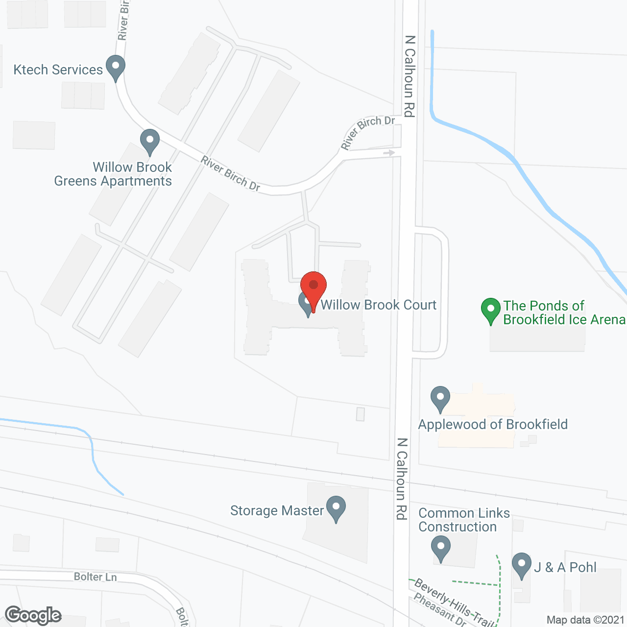 Map of the neighborhood around Willow Brook Court