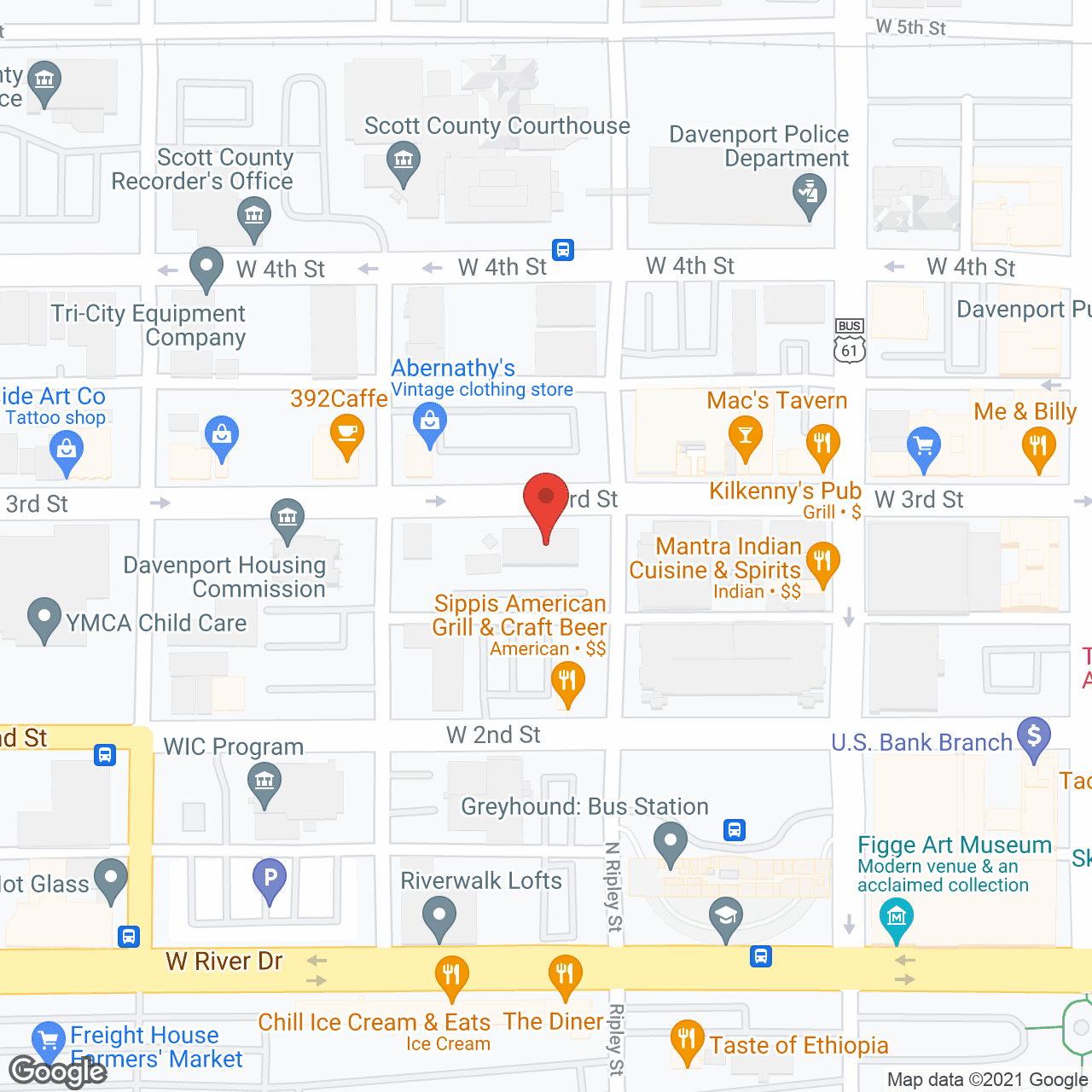 Map of the neighborhood around Edgewater on Third