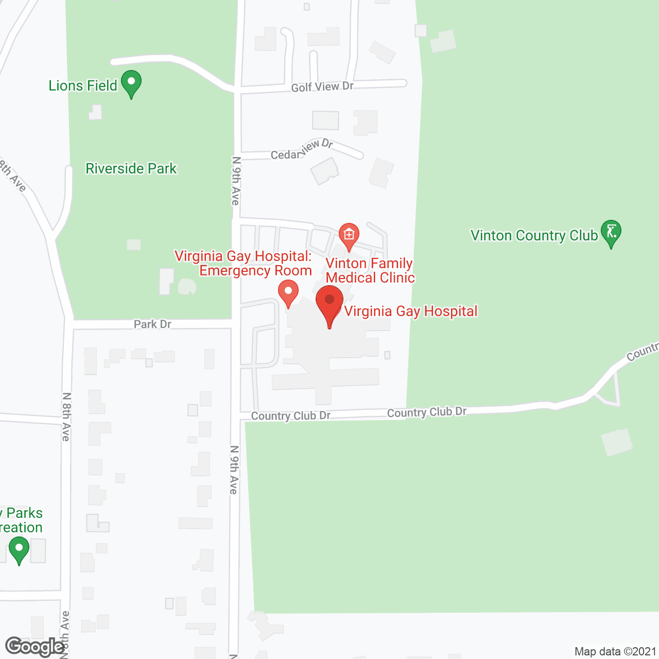 Map of the neighborhood around Virginia Gay Annex