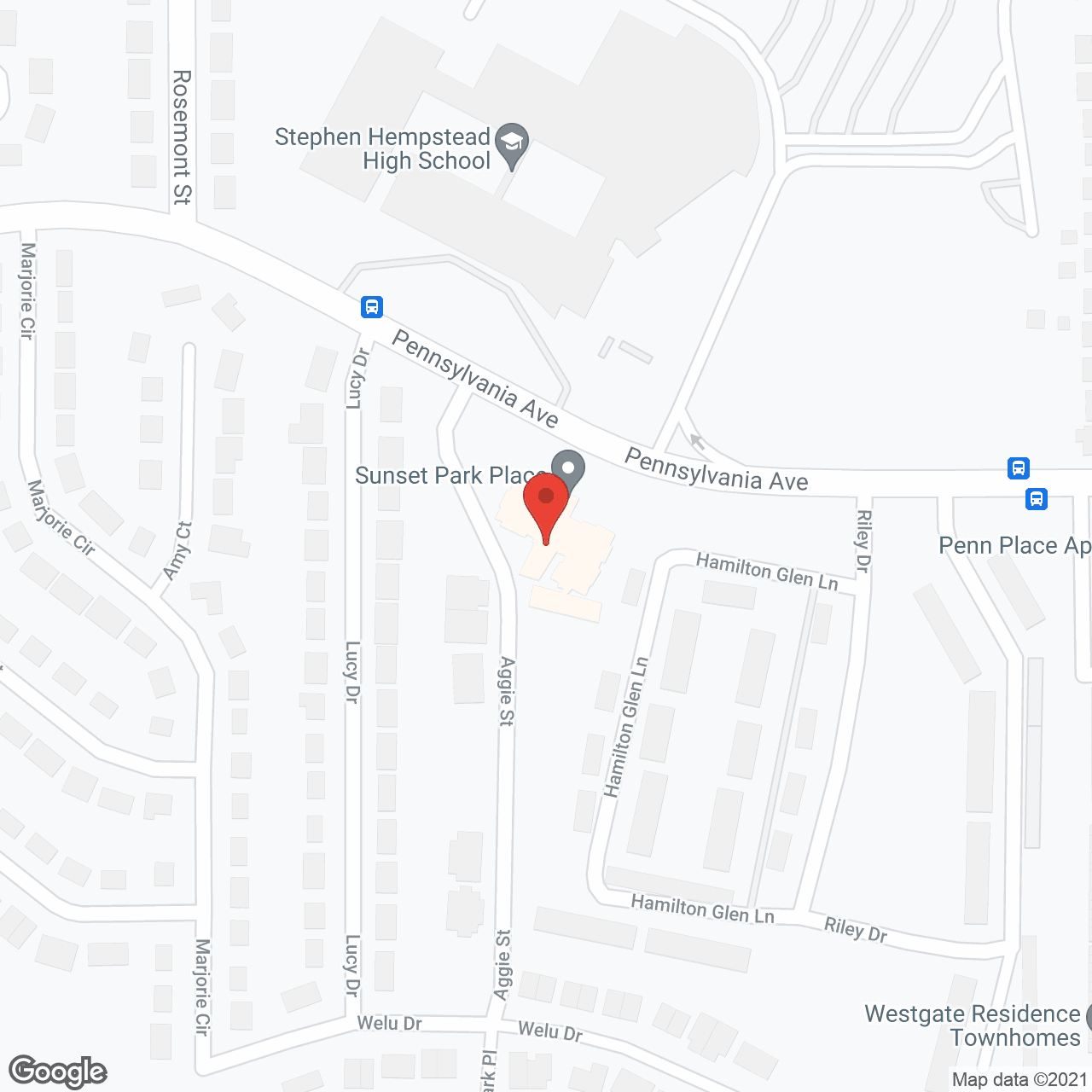 Map of the neighborhood around Sunset Park Place