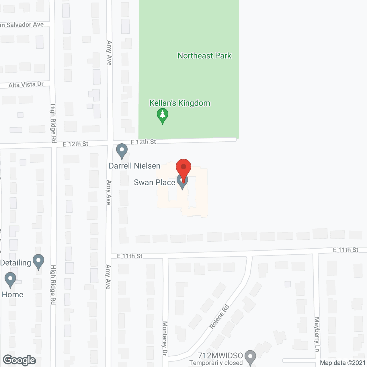 Map of the neighborhood around Rolling Meadows Senior Living