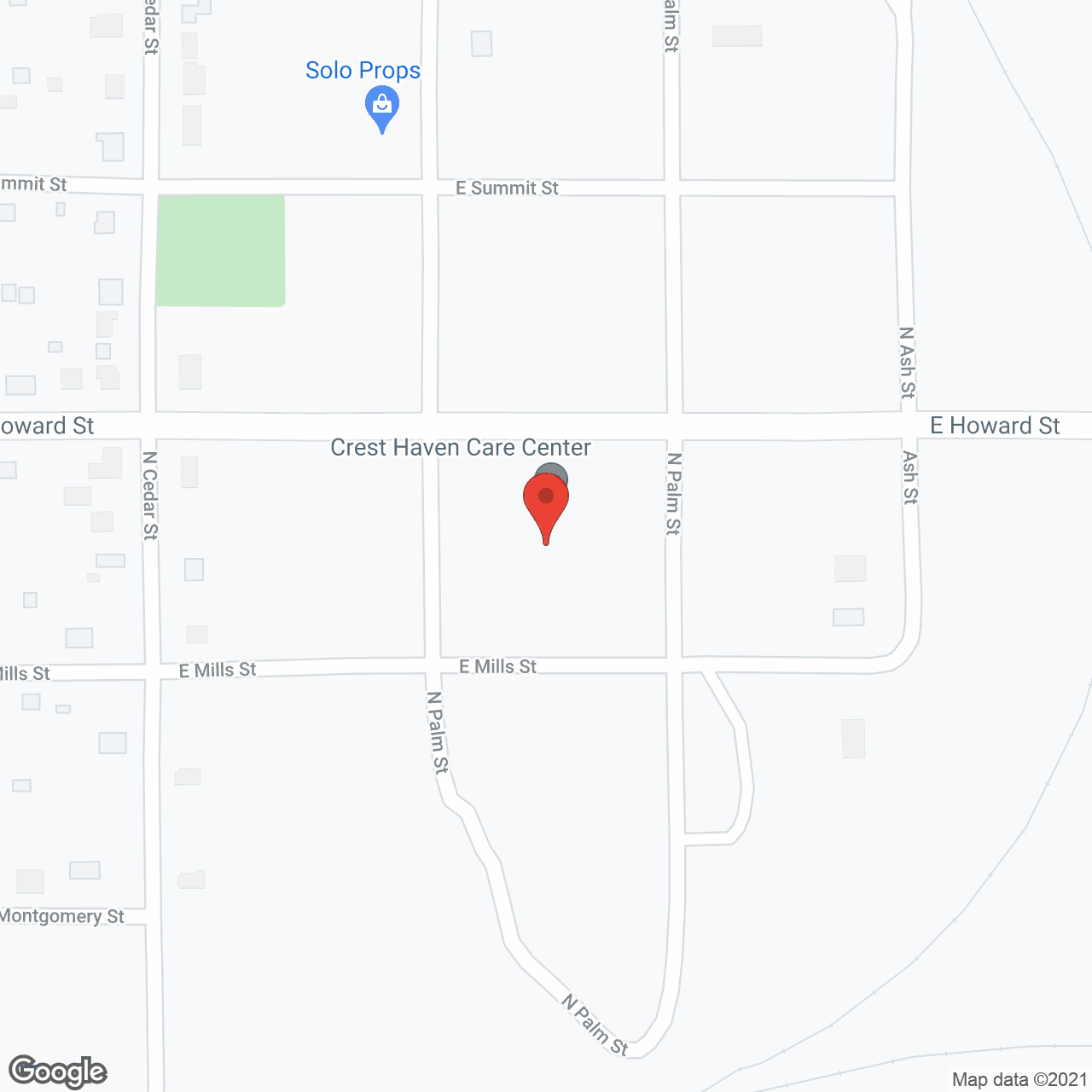 Map of the neighborhood around Crest Haven Care Centre