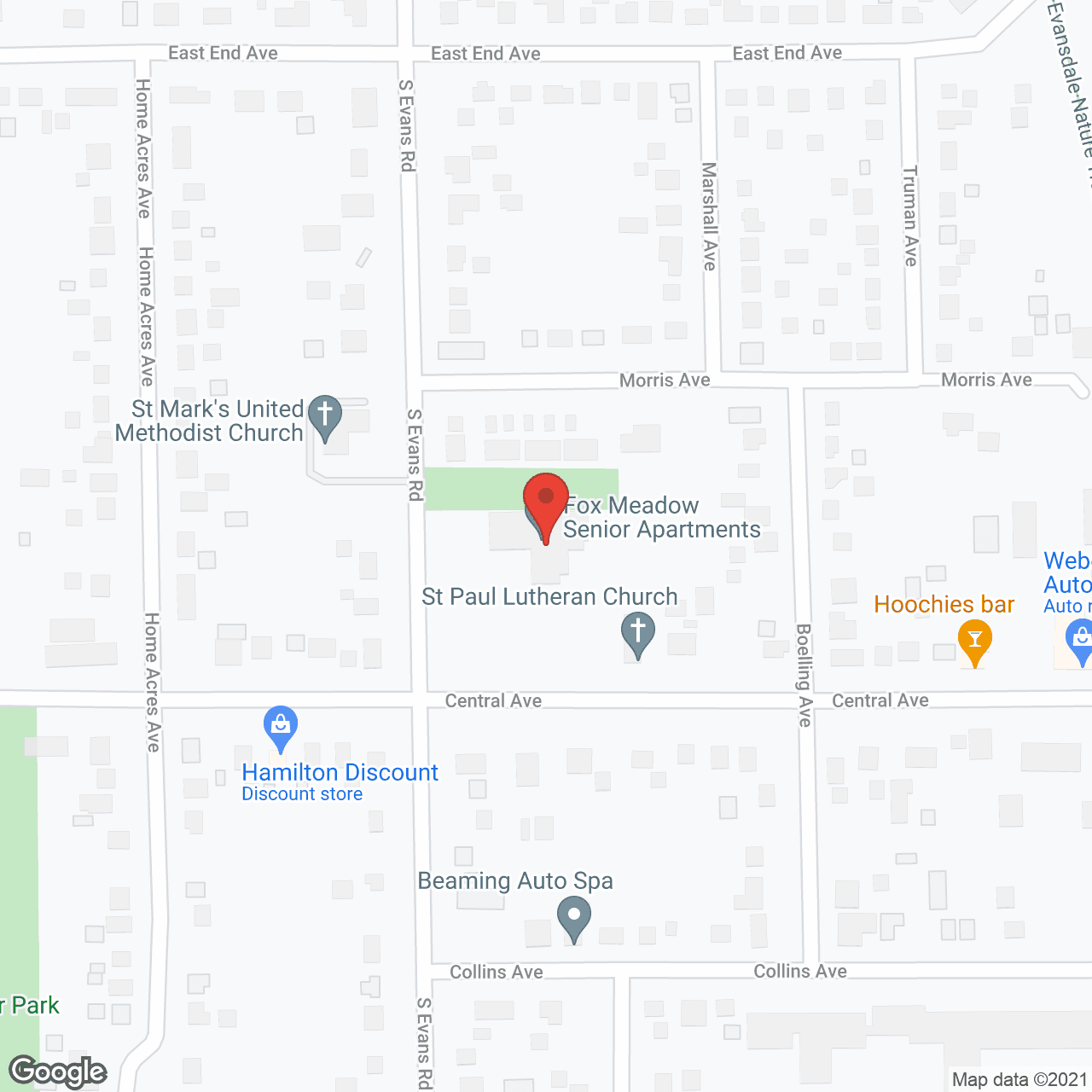 Map of the neighborhood around Fox Meadow