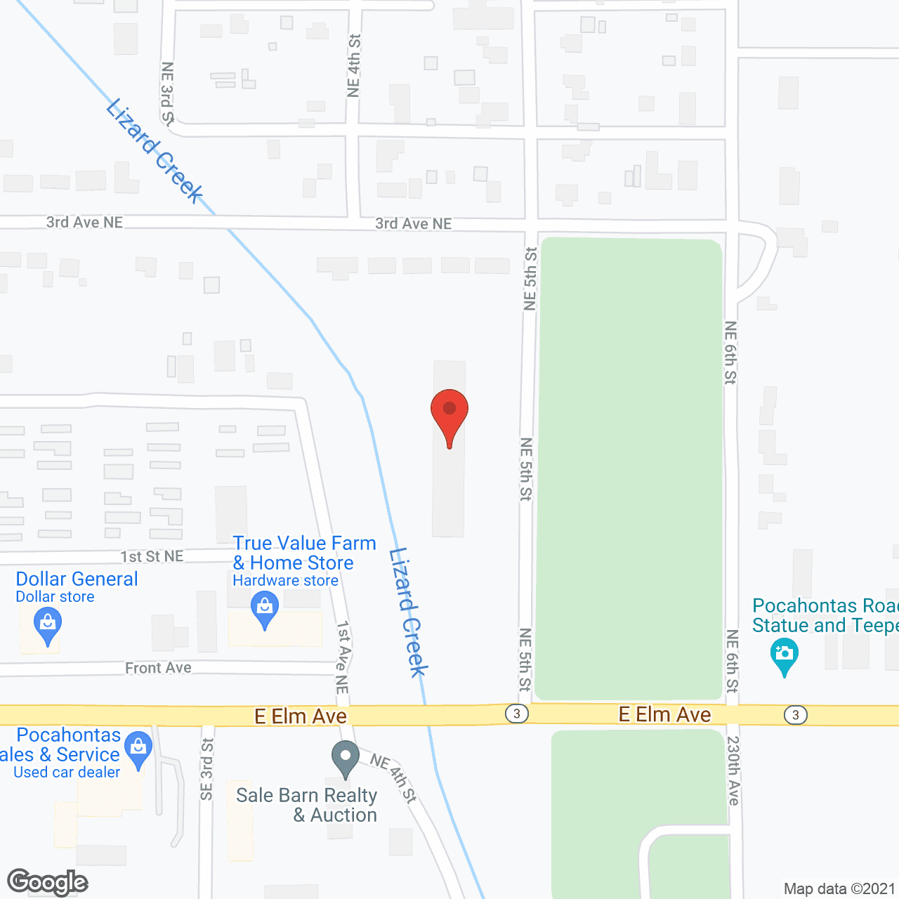 Map of the neighborhood around Arlington Place of Pocahontas