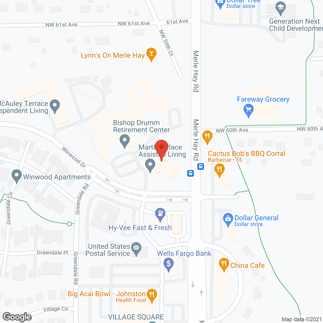 Map of the neighborhood around Martina Place Assisted Living