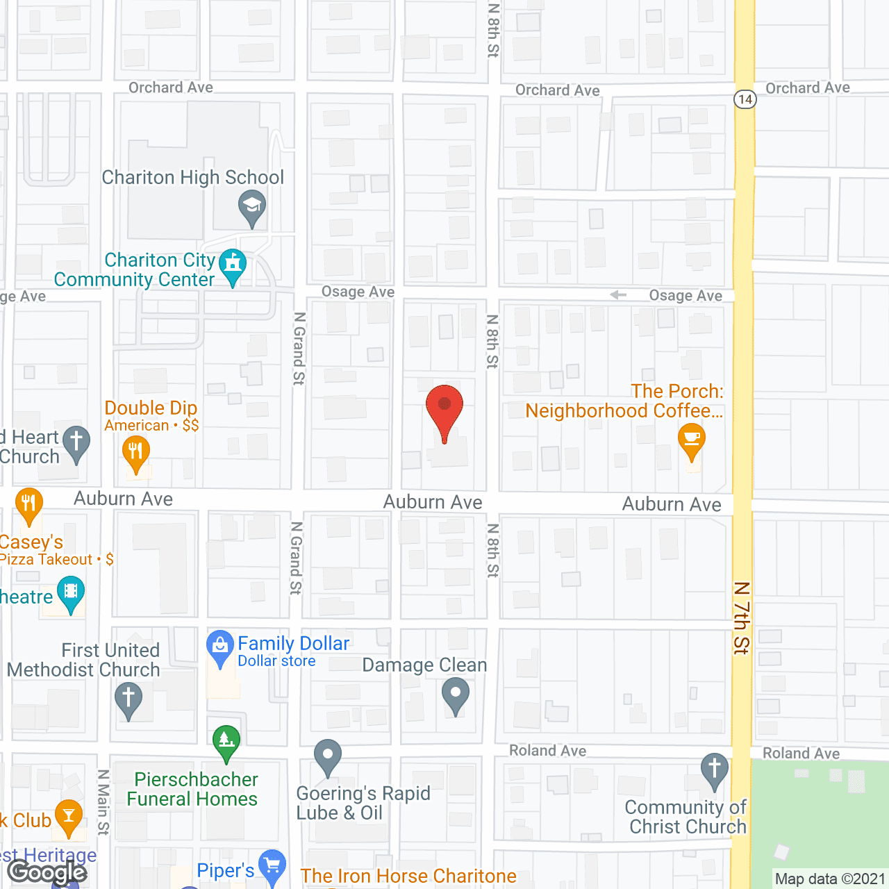 Map of the neighborhood around Auburn Manor