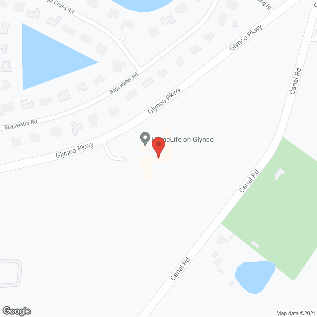 Map of the neighborhood around HomeLife on Glynco