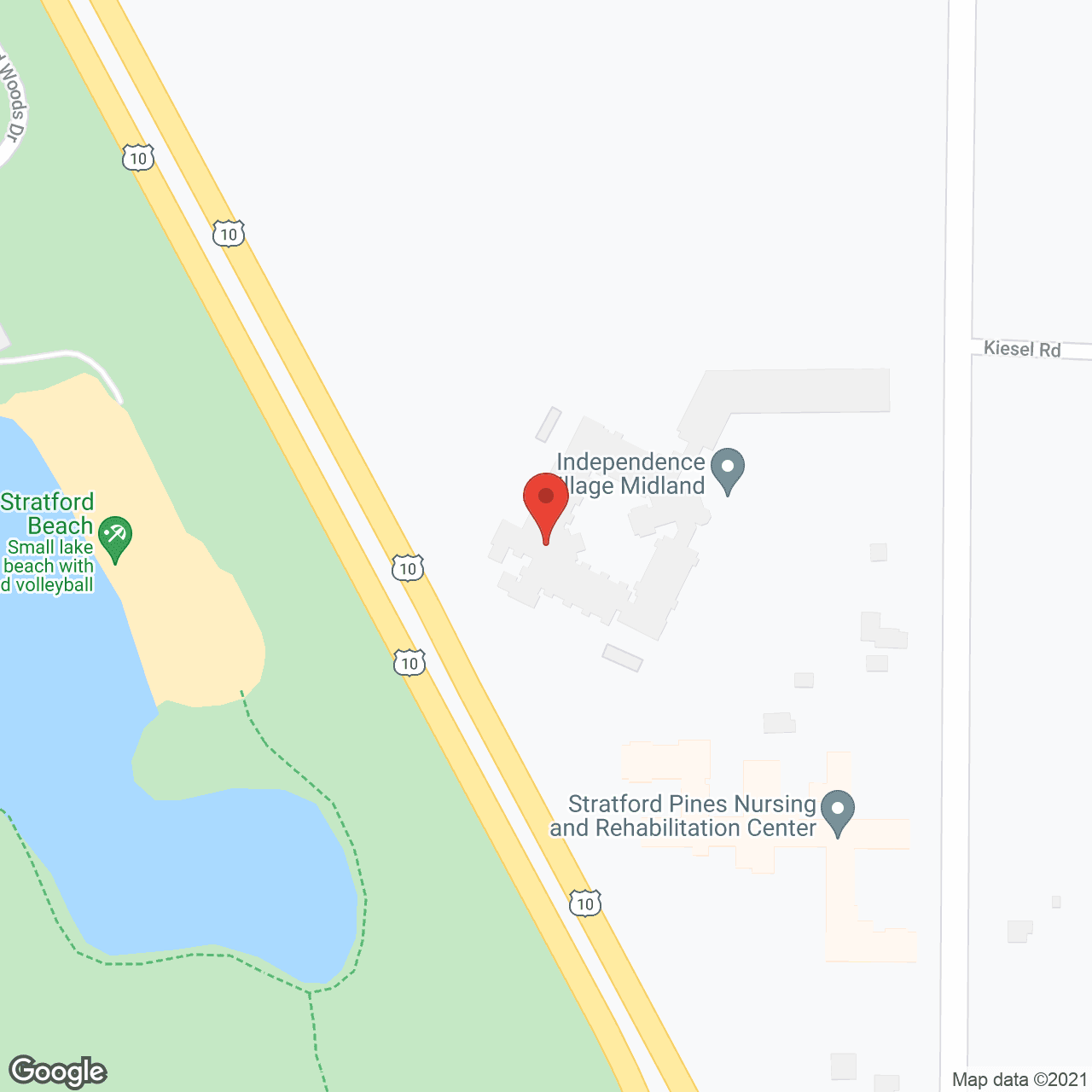 Map of the neighborhood around Independence Village of Midland