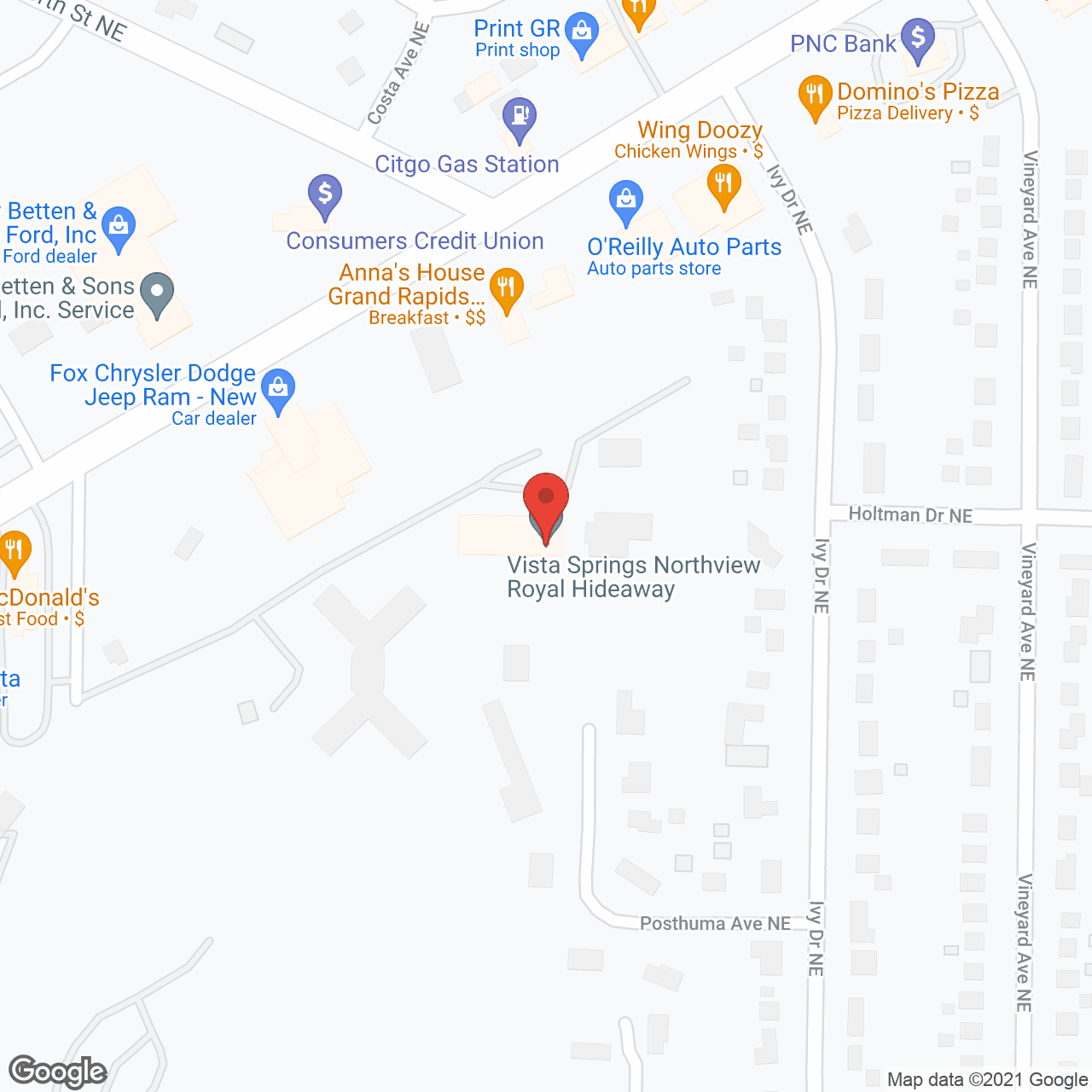 Map of the neighborhood around Vista Springs Northview Terrace South