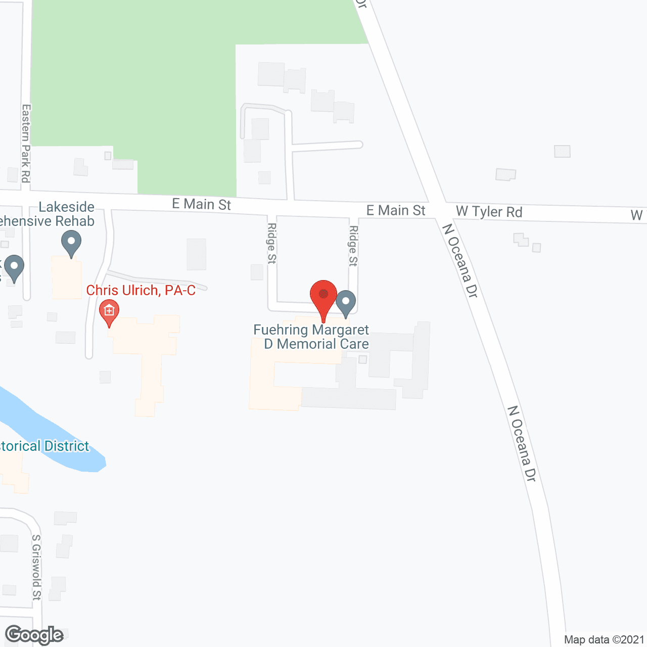 Map of the neighborhood around Oceana County Medical Care
