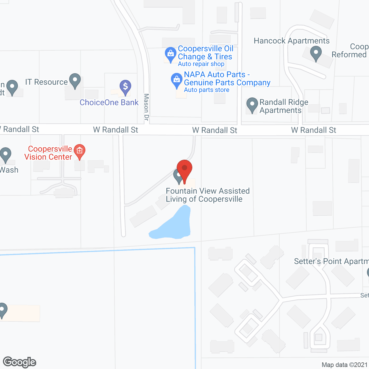 Map of the neighborhood around Fountain View of Coopersville
