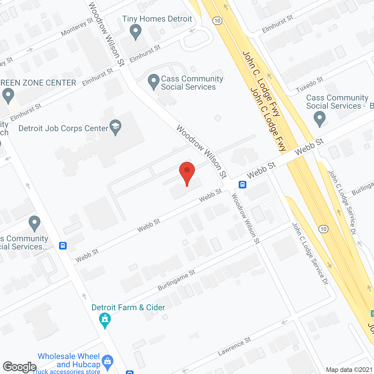 Map of the neighborhood around Law-Den Nursing Home Inc