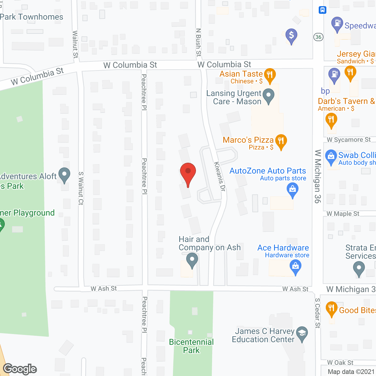 Map of the neighborhood around Kiwanis Village of Mason
