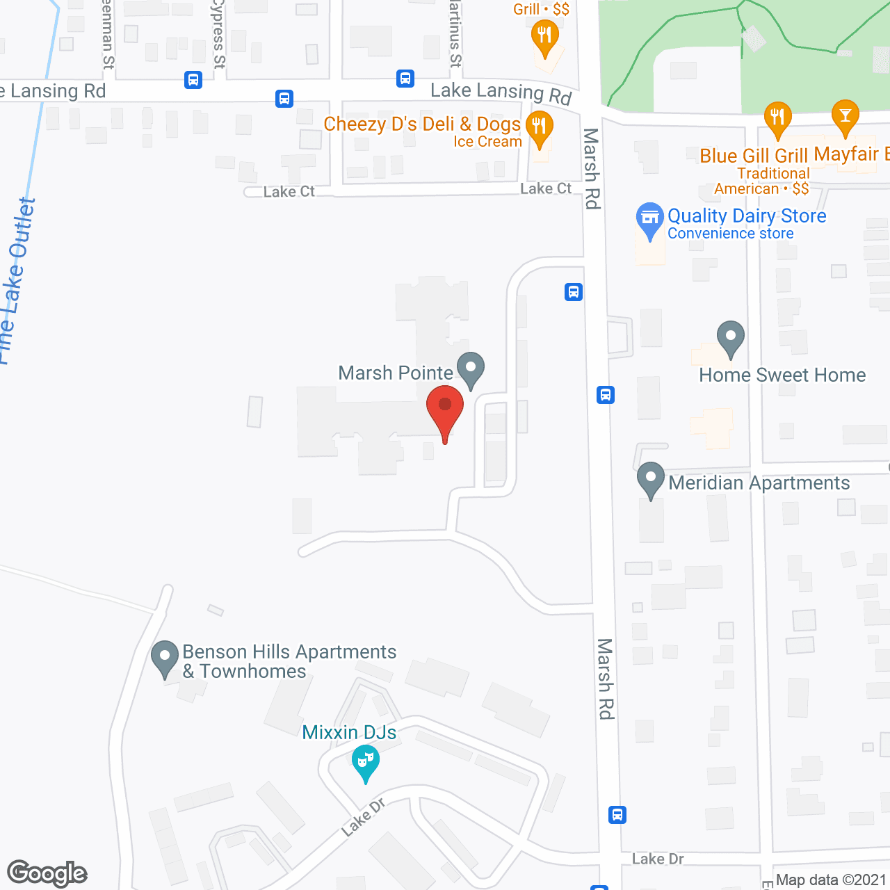 Map of the neighborhood around Marsh Pointe Apartments