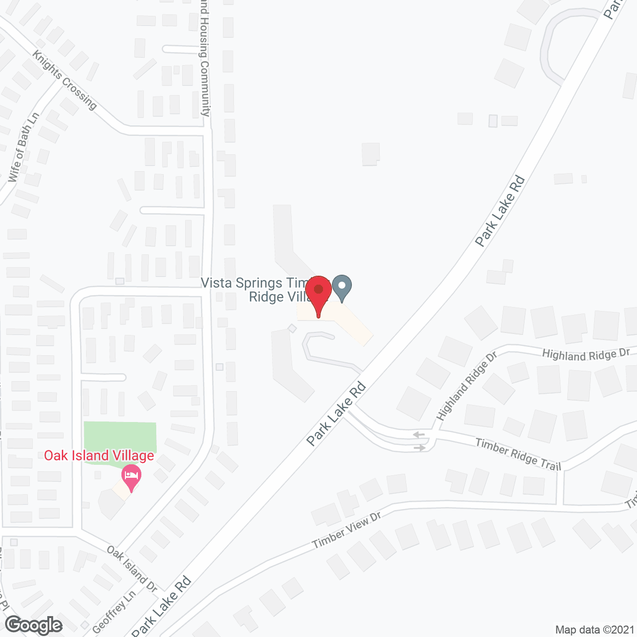 Map of the neighborhood around Vista Springs Timber Ridge Village