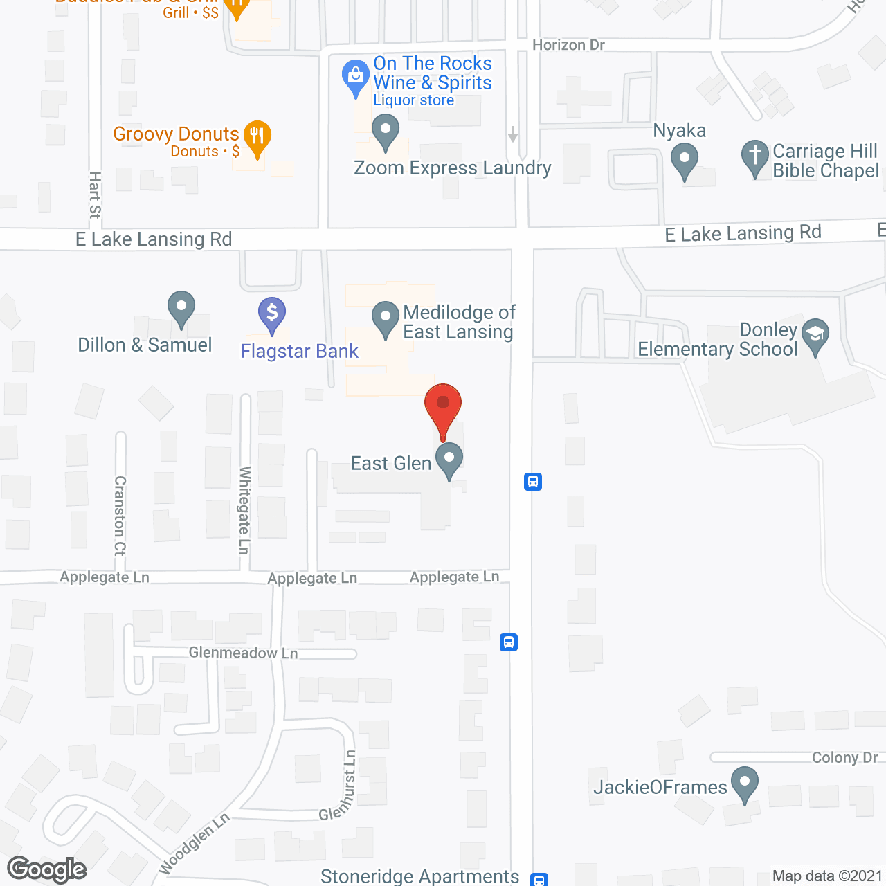 Map of the neighborhood around East Glen Elderly Apartments