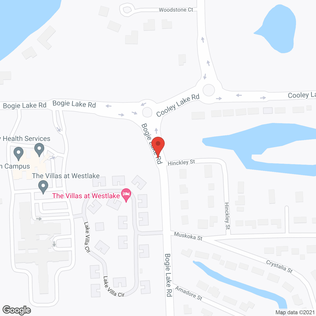 Map of the neighborhood around Westlake Health Campus