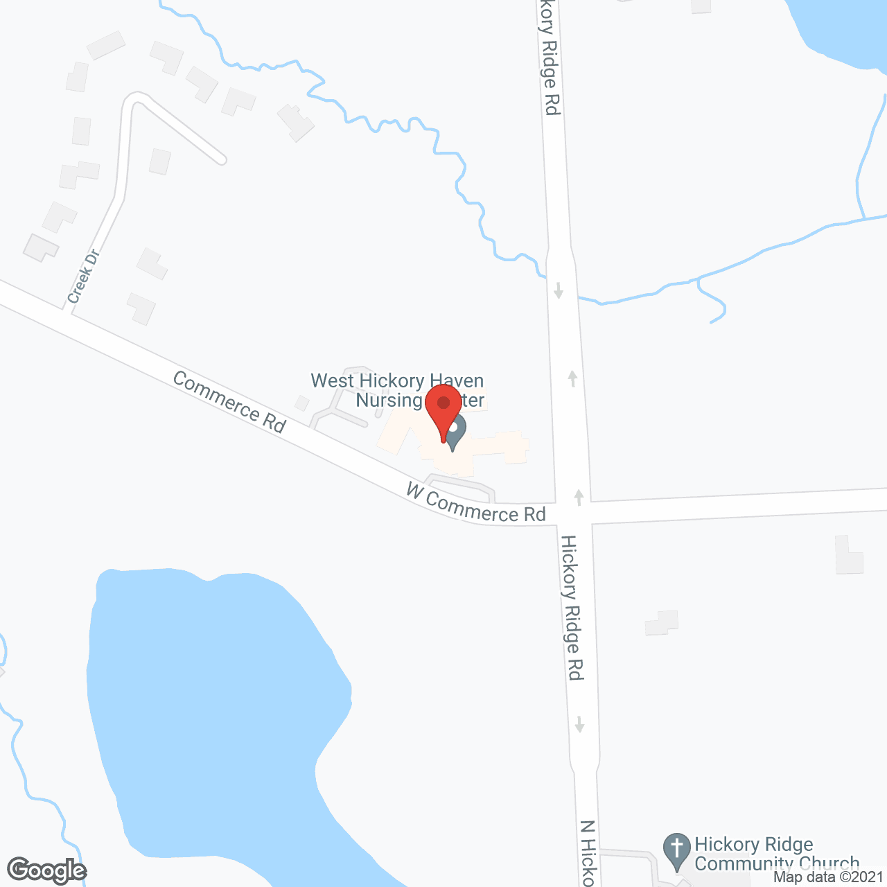 Map of the neighborhood around West Hickory Haven