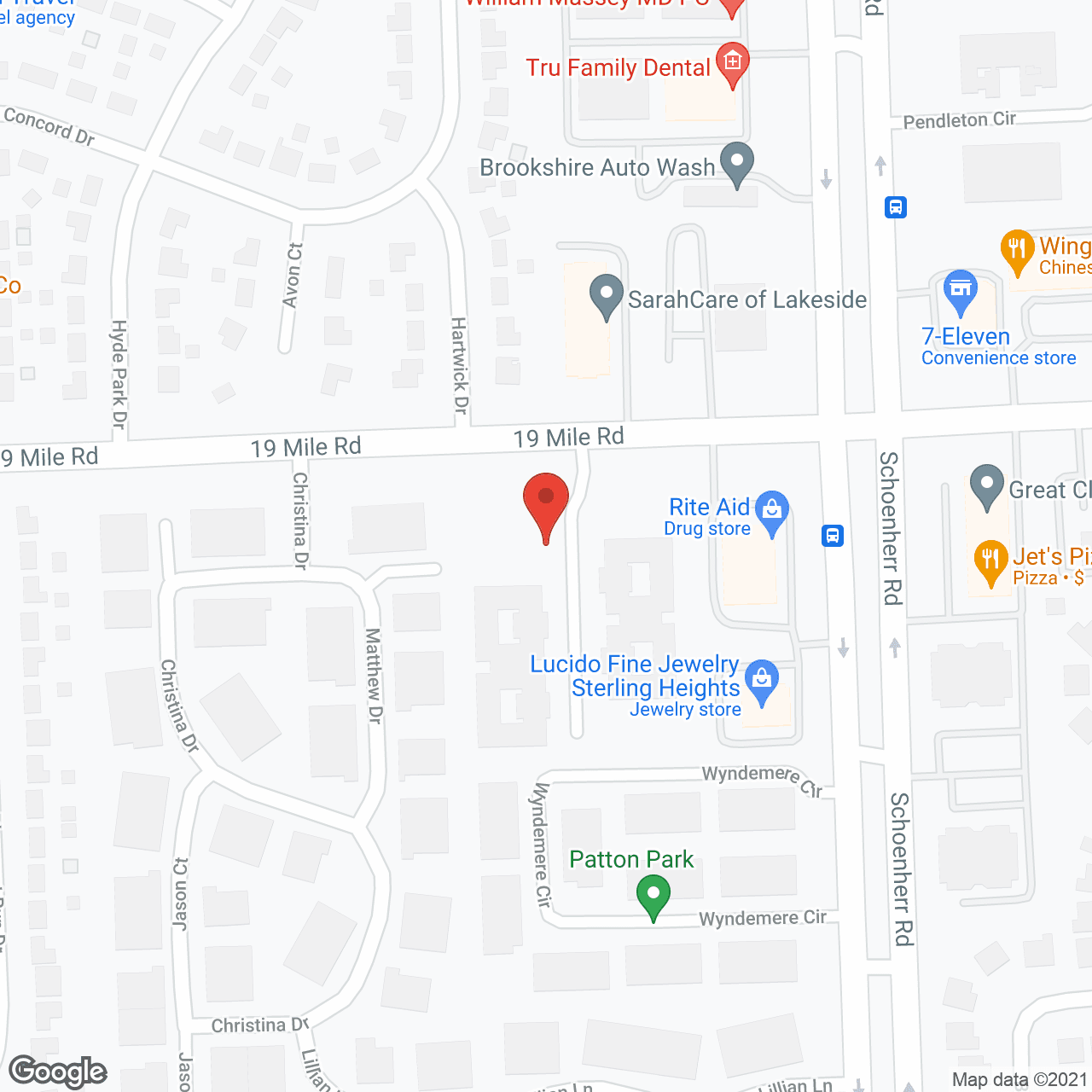 Map of the neighborhood around Randall Residence of Sterling Heights