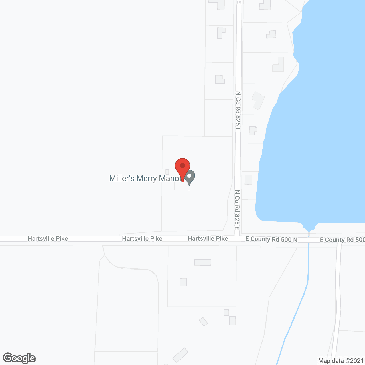 Map of the neighborhood around Miller's Merry Manor