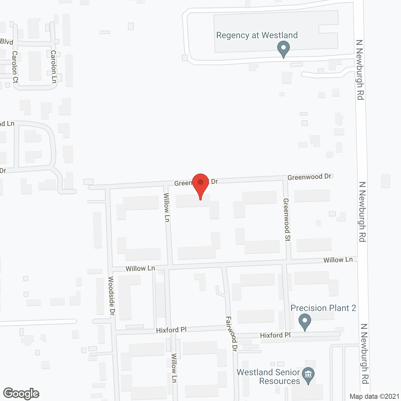 Map of the neighborhood around Willow Creek Apartments