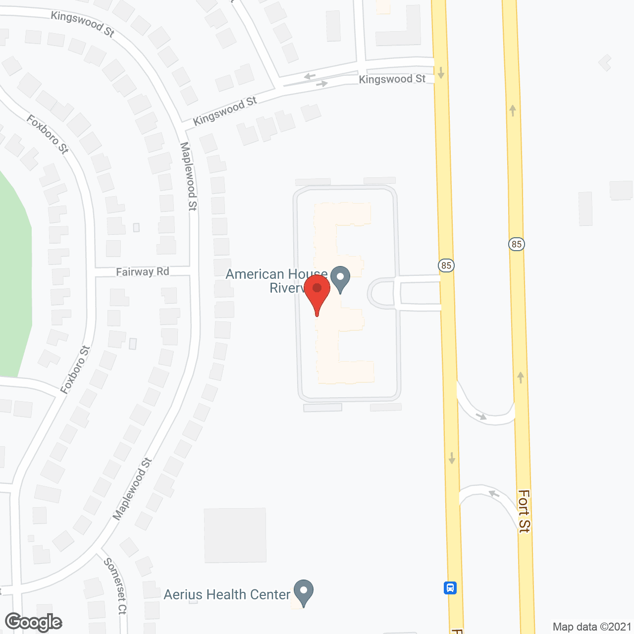 Map of the neighborhood around American House Riverview Senior Living