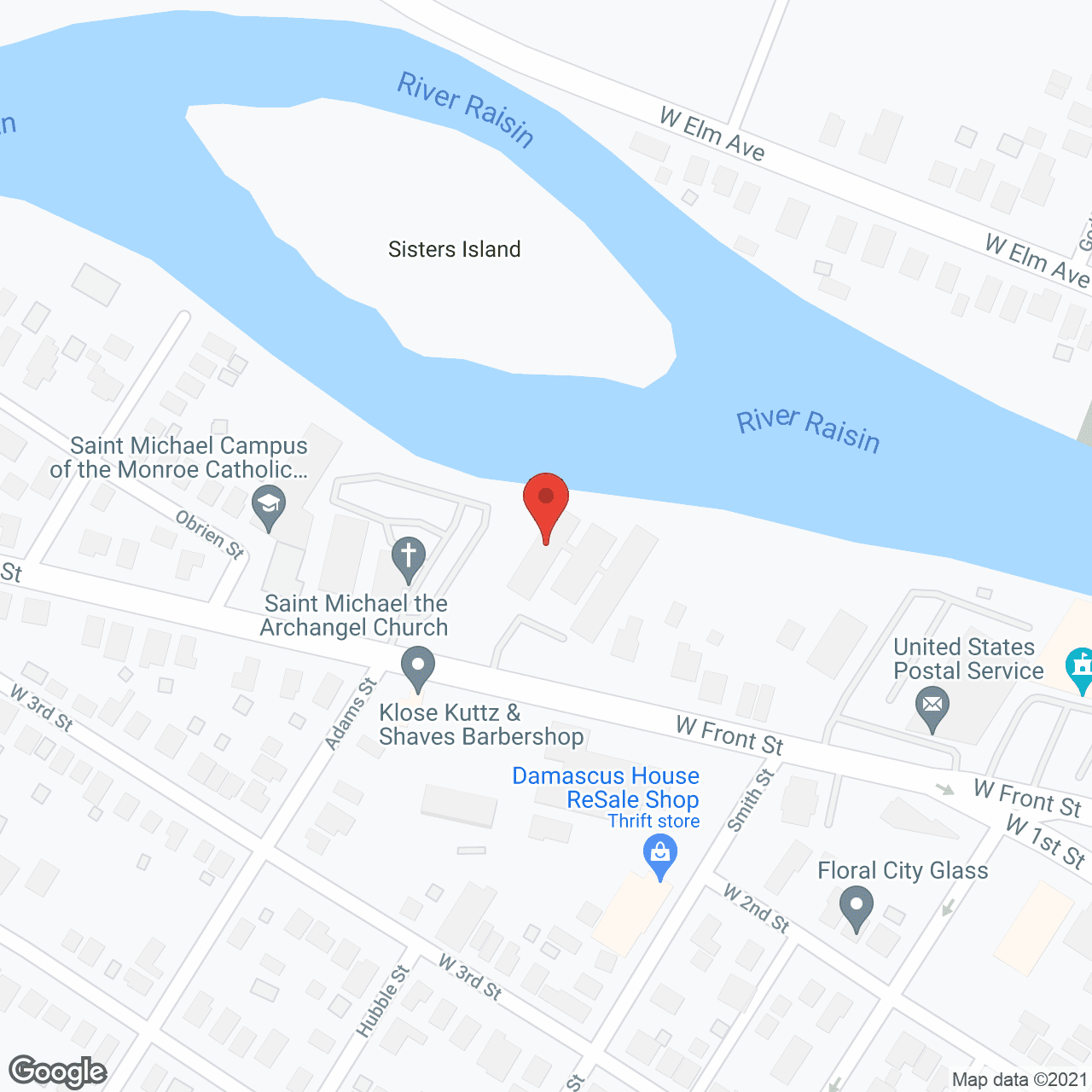 Map of the neighborhood around Marian Place