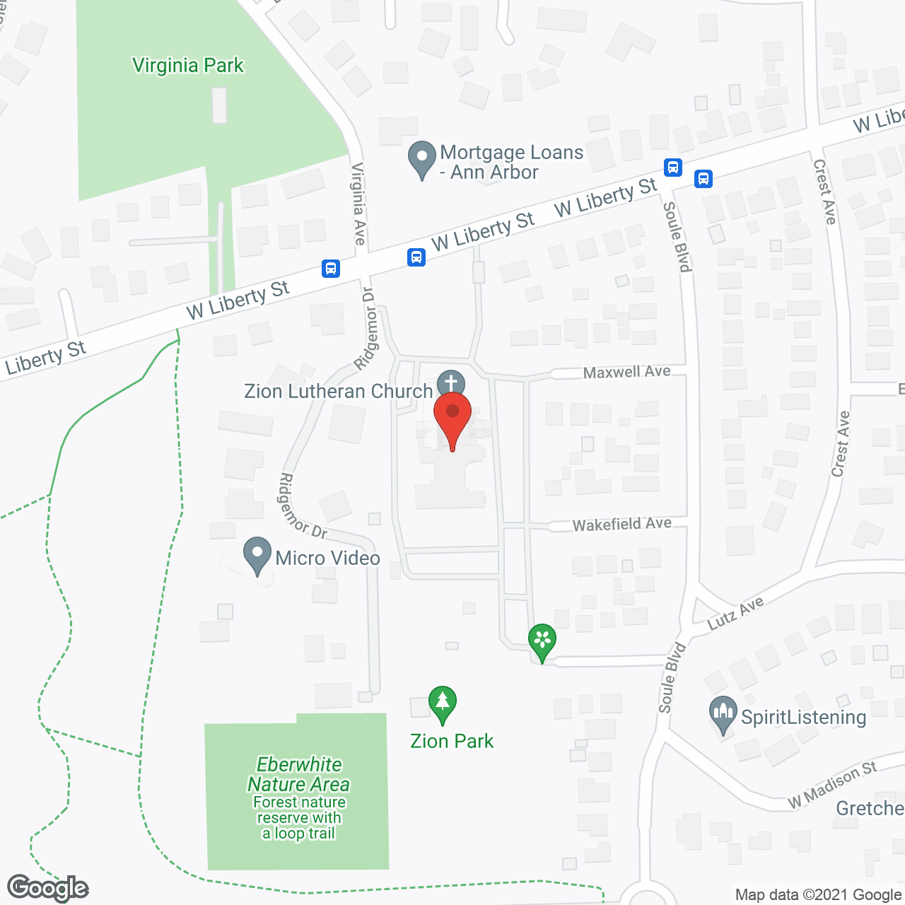 Map of the neighborhood around Zion Lutheran Residential Apts