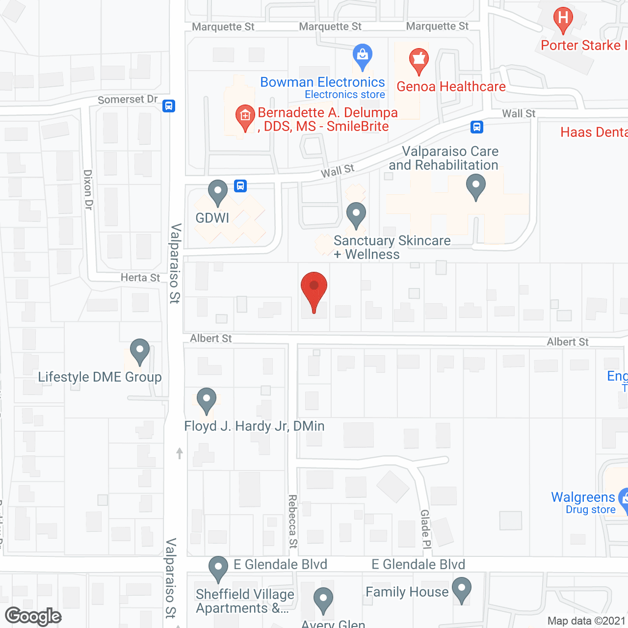 Map of the neighborhood around Terian House