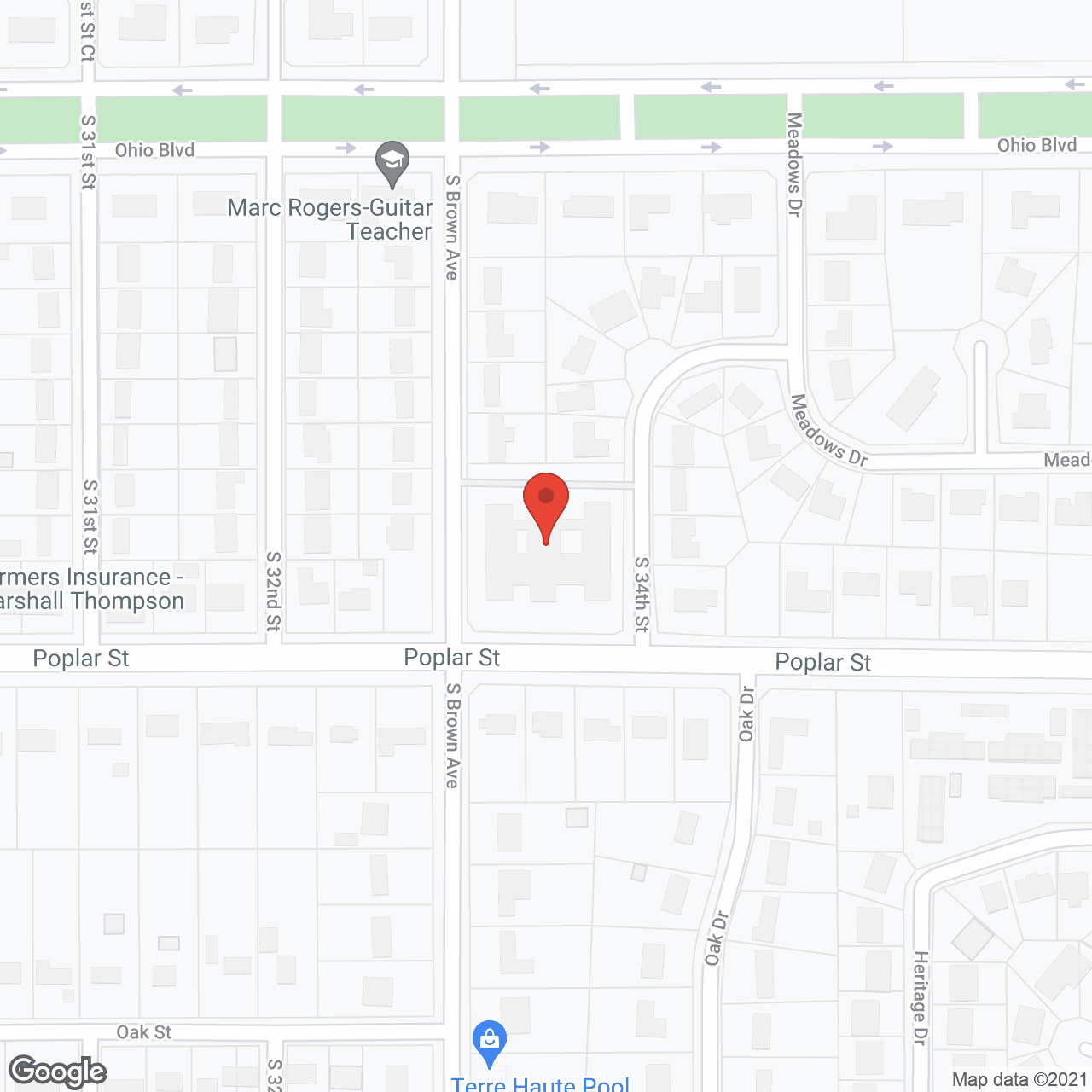 Map of the neighborhood around Meadows Manor Convalescent
